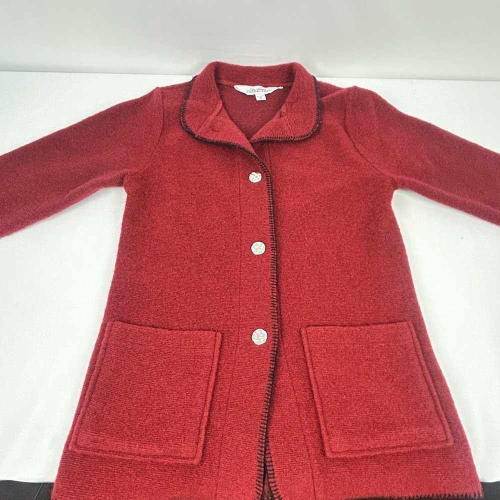 Vermont Country Store Sweater Womens Medium Button Up Red Cardigan Pockets